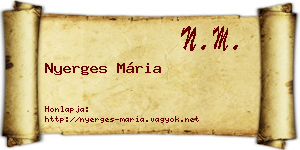 Nyerges Mária névjegykártya